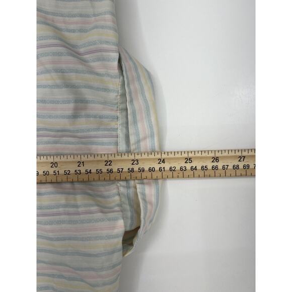 Womens Present Tense Shirt Size 13 White Striped Short Sleeve Button Up - Picture 7 of 9